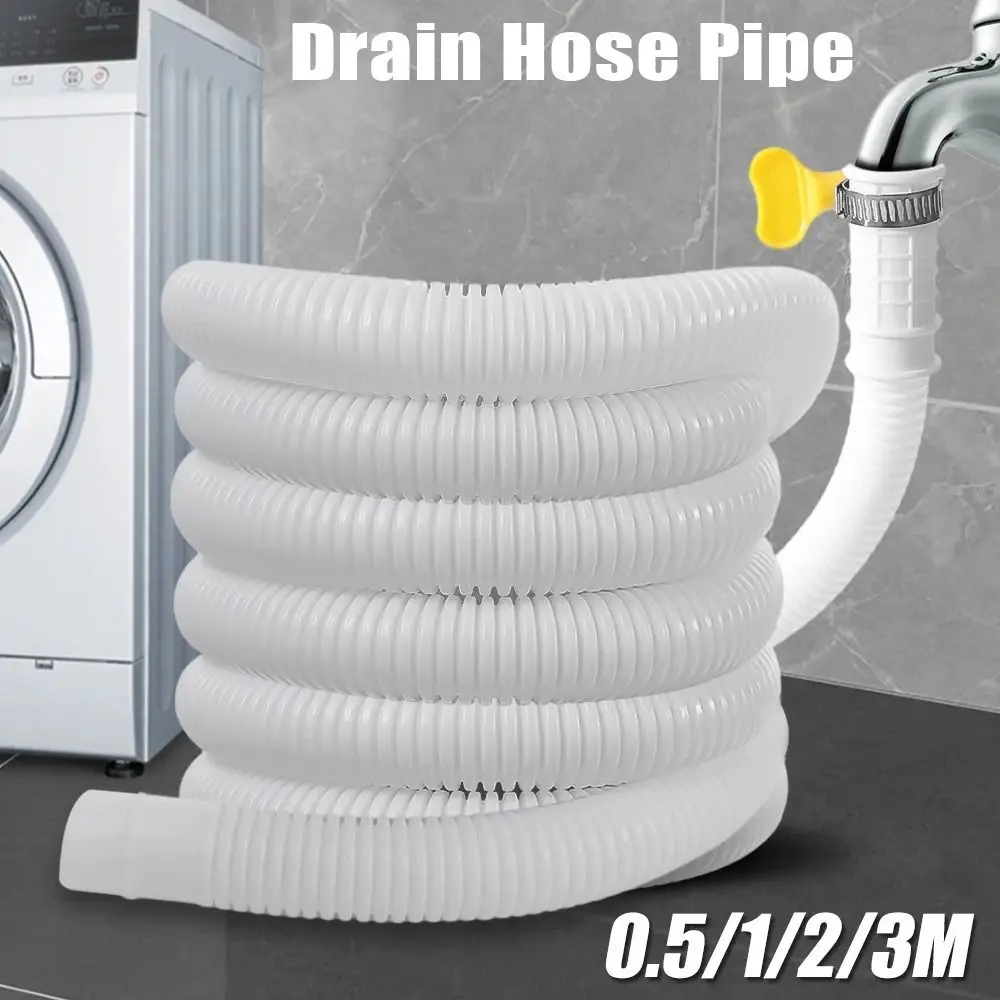 

1Pcs Faucet Accessories Drain Hose Pipe Flexible Waste Water Outlet Expel Hose Tube Soft 0.5/1/2/3 Meters White PP Plumbing