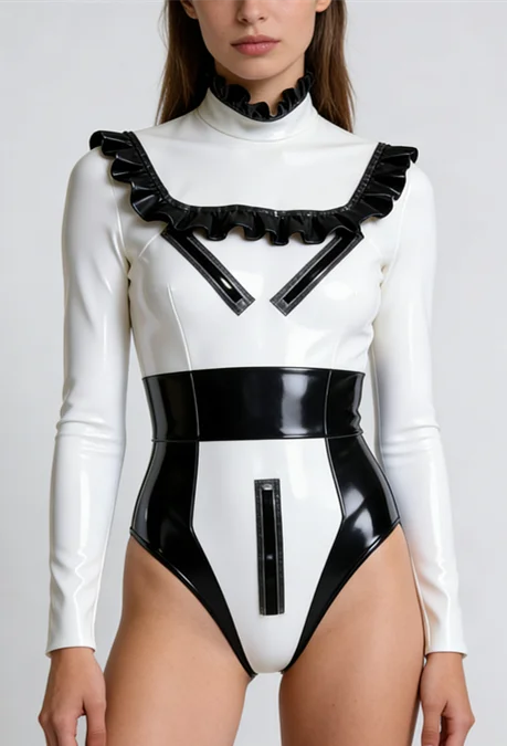 

Latex Rubber Gummi Catsuit Ganzanzug Handmade tights bodysuit fitness uniform