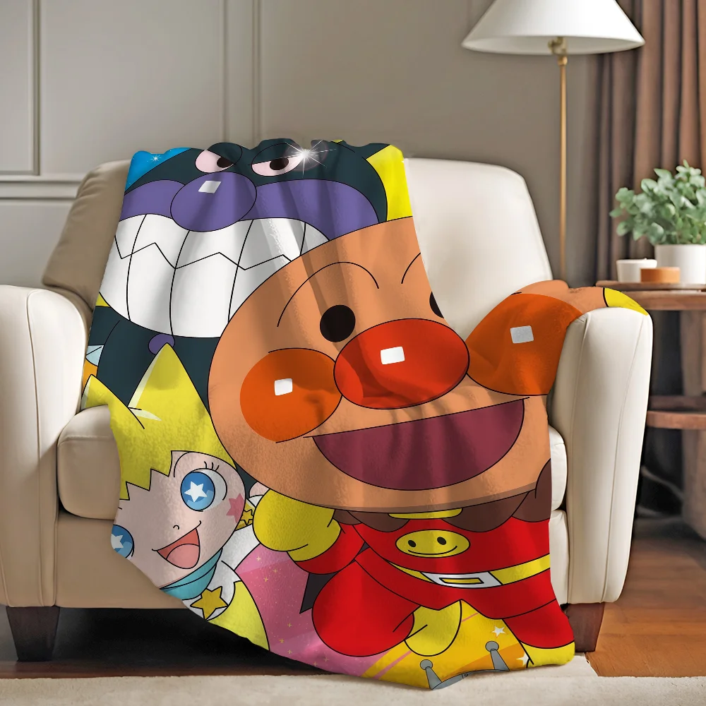

Funny Anime Cartoon A-Anpanman Blanket Warm And Soft Suitable For Bedroom Living Room Sofa Bed Office Travel Camping