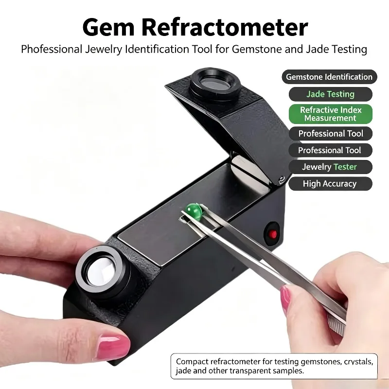 1.30 ~ 1.81 RI Gemological Refractometer Built-in LED Light Range Portable High-precision Professional Gem Testing Instrument
