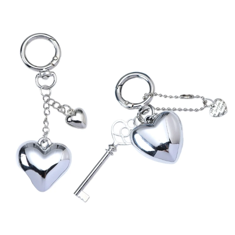 Contemporary Love Heart Heart Keychain Charm Pendant Polished Sturdy Alloy Suitable for All Ages Unisex Casual Wear