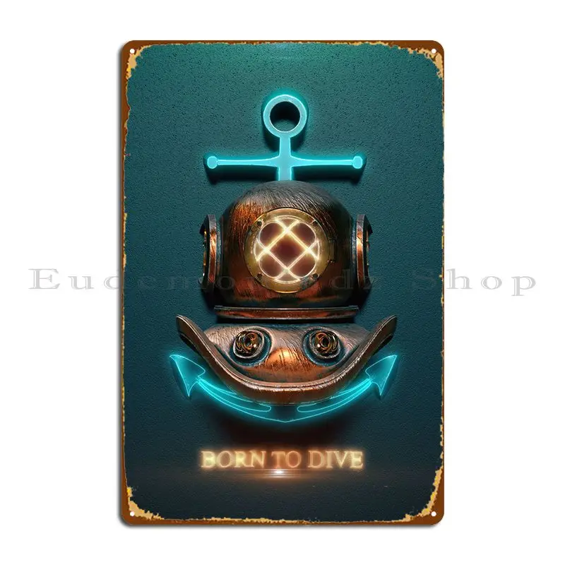 Born To Dive Metal Plaque Poster Create Kitchen Personalized Printing Plaques Tin Sign Poster