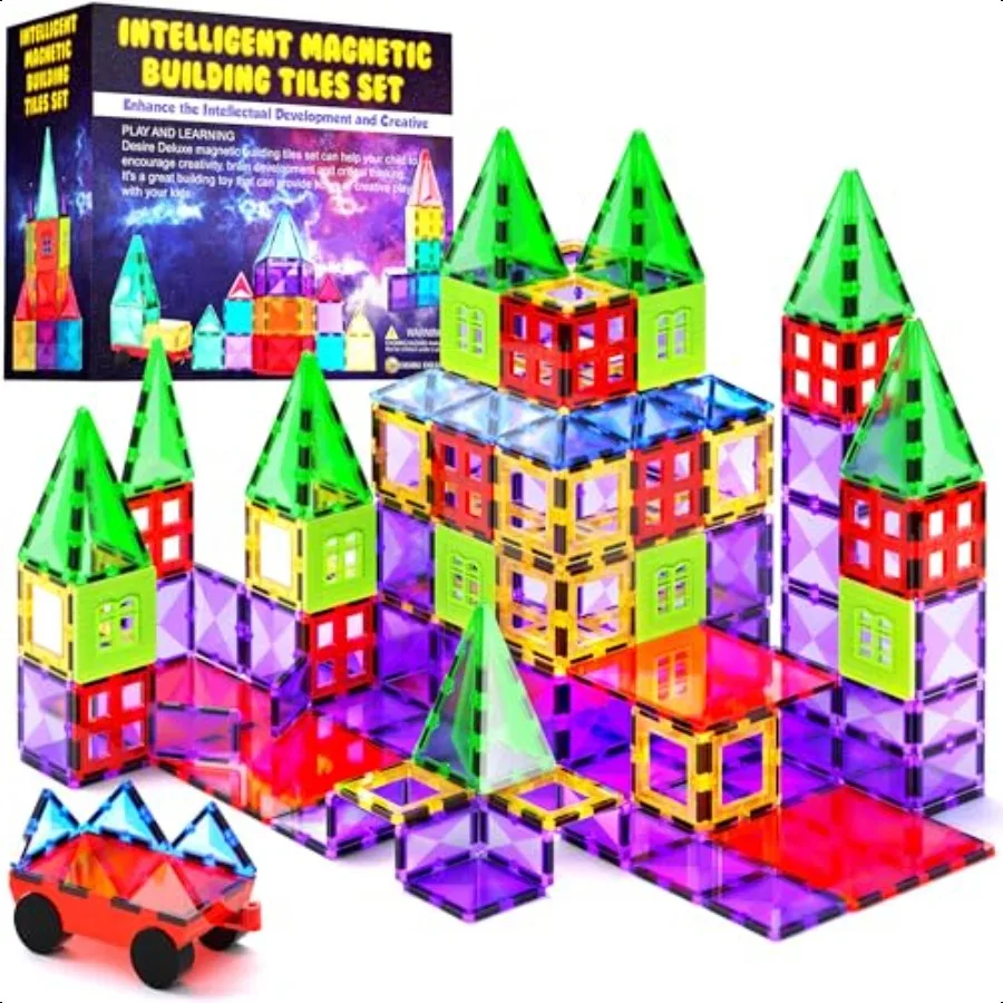 

Magnetic Tiles Building Blocks Toy STEM Educational Magnet Set for Creativity Preschool Learning Sensory Montori Toddler Toys f