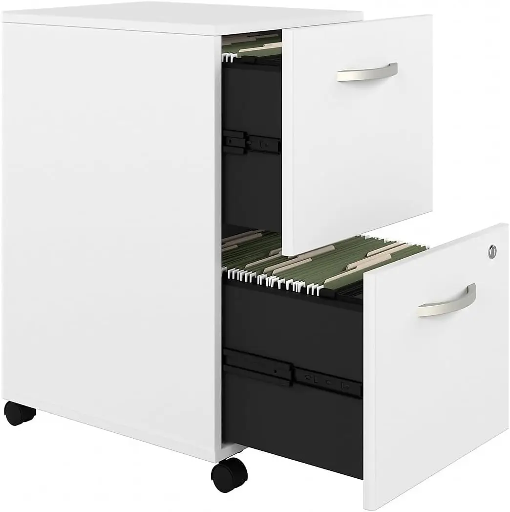 Hybrid 2-Drawer Mobile File Cabinet, Letter/Legal, White, 20-inch (HYF116WHSU-Z)