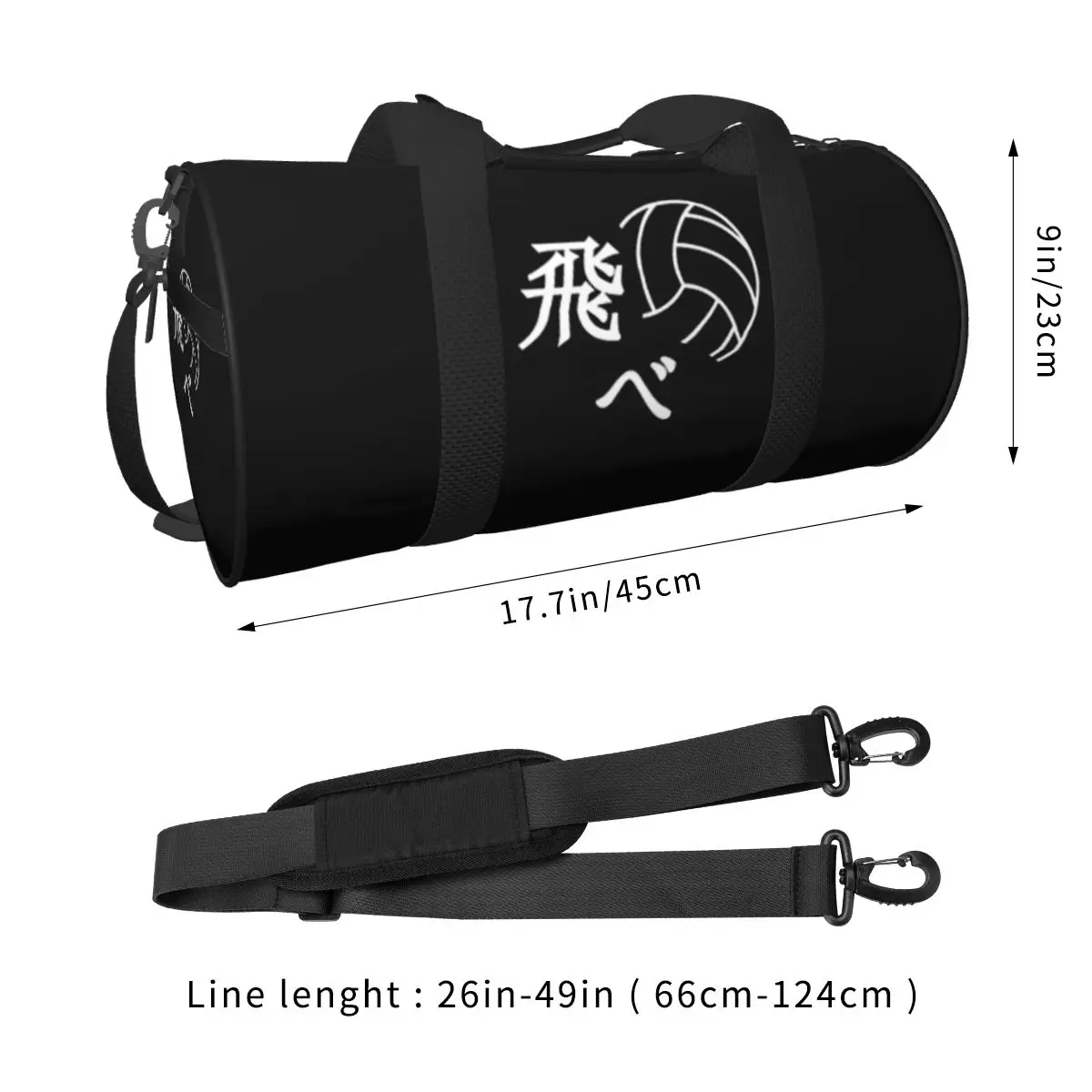 Volleyball Gym Bag Anime Travel Training Sports Bags Men's Custom with Shoes Funny Fitness Bag Outdoor Handbags