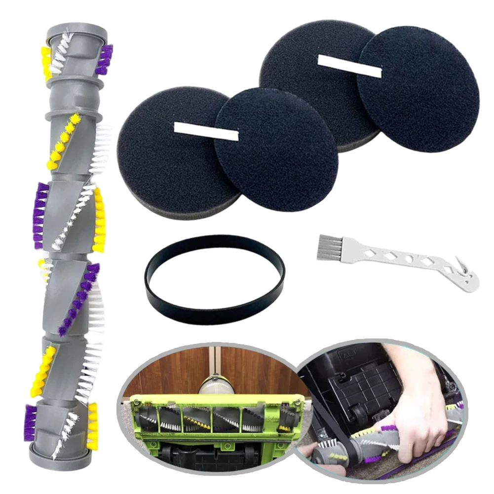 For Bissell Vacuum Parts Kit Featuring For Brush Roll Flexible Rubber Belt Foam And Fiber Filters Compatible With For CleanView