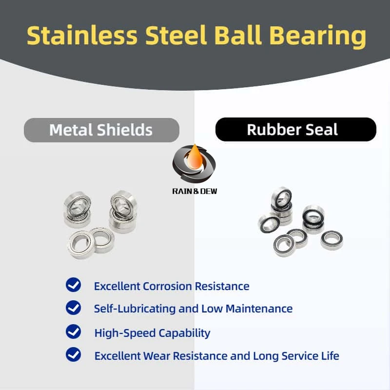 

Несколько моделей для выбора шарикоподшипников из нержавеющей стали, металлические щитки/резиновое уплотнение, коррозионная стойкость, 10 шт./упак.