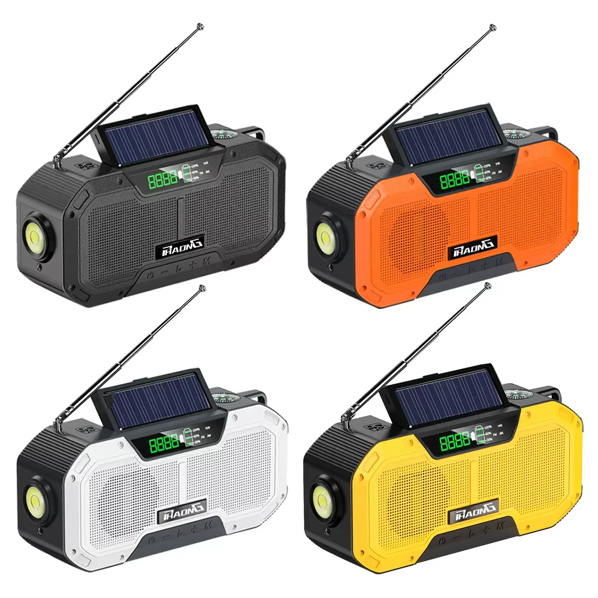 YYHC Solar USB Charging Hand Crank Dynamo Power Bank NOAA /AM/FM Portable Radio with LED Flashlight SOS Emergency Mp3