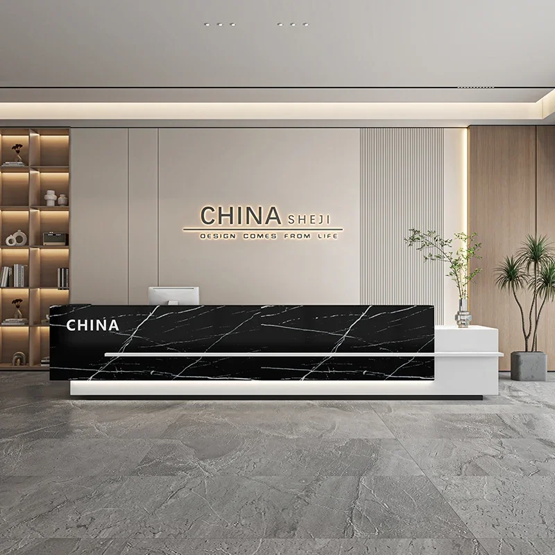 

Design Front Desk Reception Counter Clinic White Long Business Reception Desks Modern Clinic Mostrador Recepcion Furniture