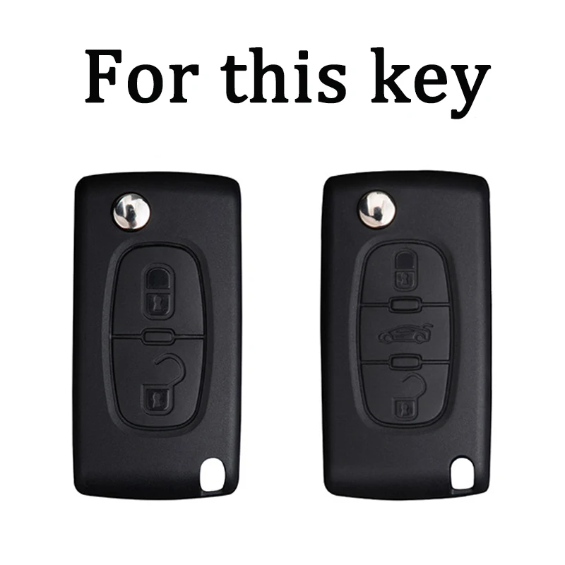 Funda de TPU para llave remota de coche, carcasa de 2 y 3 botones para Citroen C2 C3 C4 C5 C6 C8 para Peugeot 107 207 307 307S 308 407 607 llavero