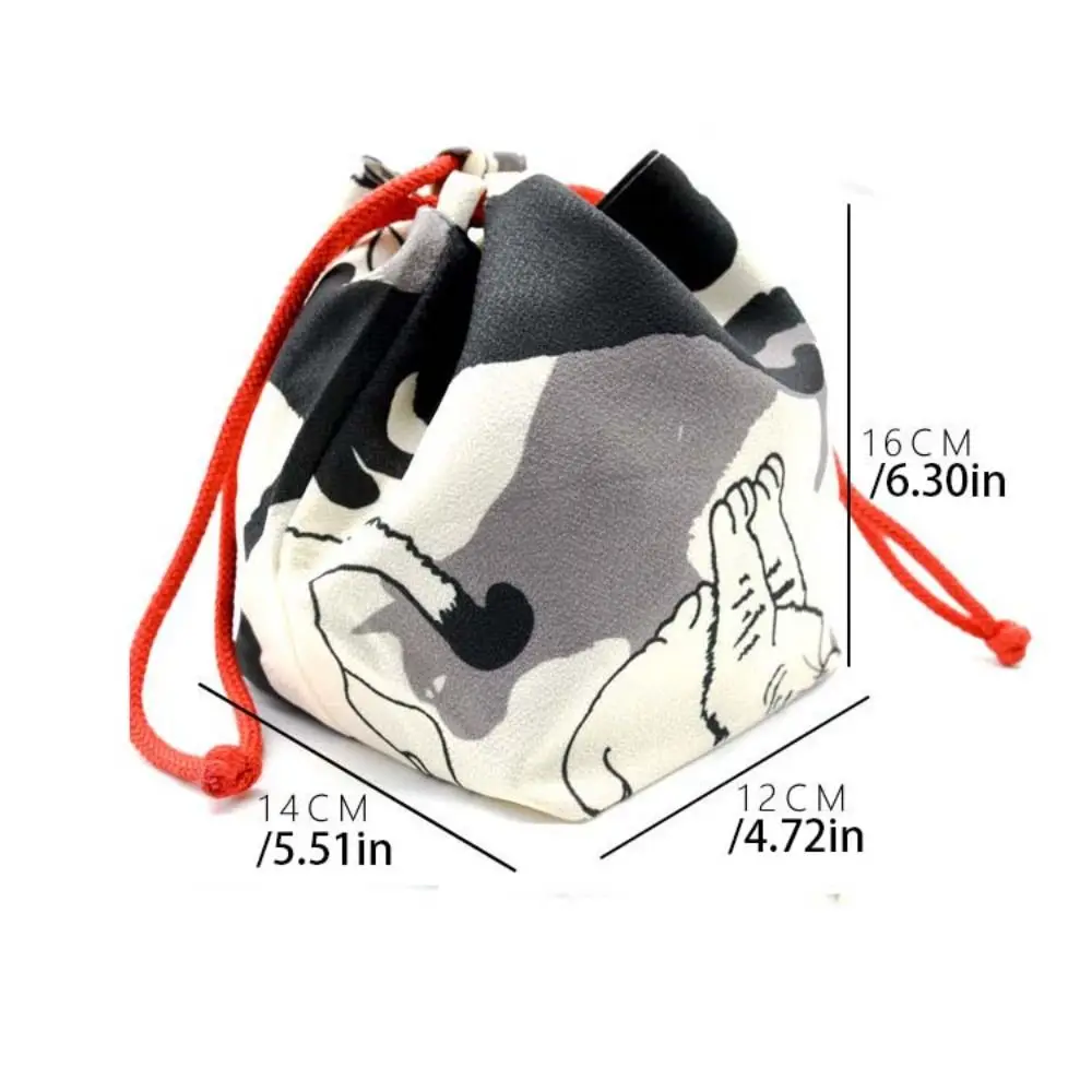 Saco de lona impressão saco de cordão pequena bolsa moeda bolsa pano diversos saco de armazenamento estilo japonês saco de embalagem de jóias