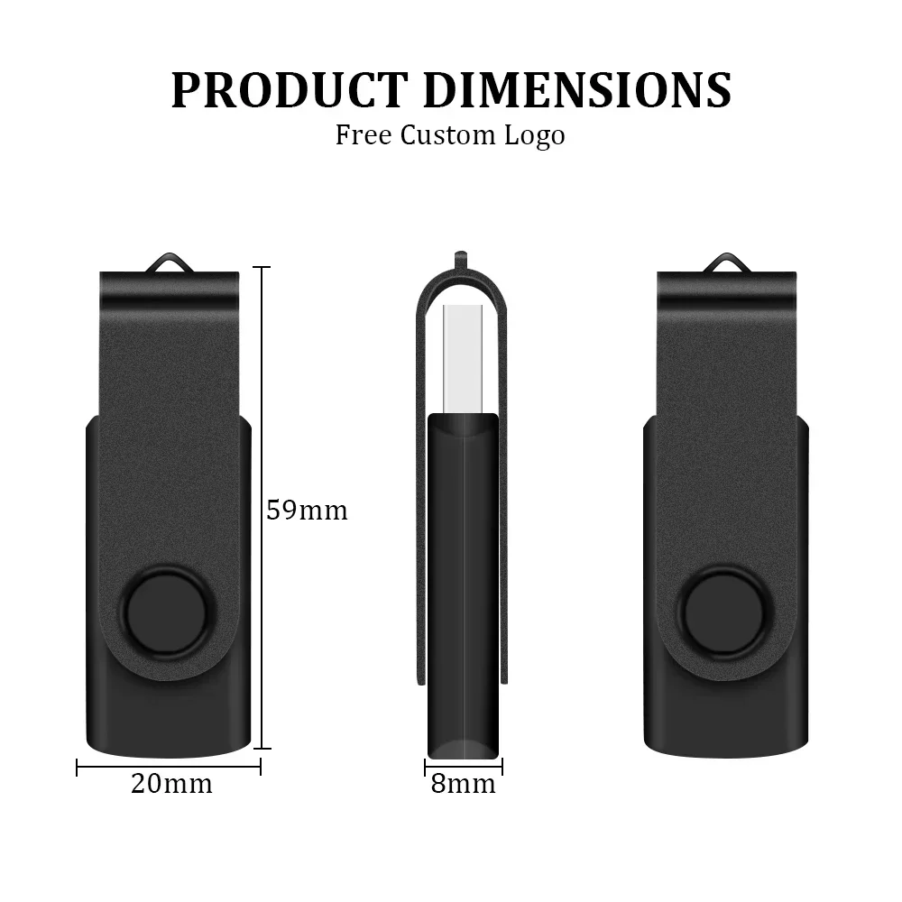 

USB 2.0 64GB USB Flash Drive Rotatable Pen Drive 128GB USB Stick 4GB 8GB 16GB 32GB Key Chain PenDrive High Speed Memory Stick