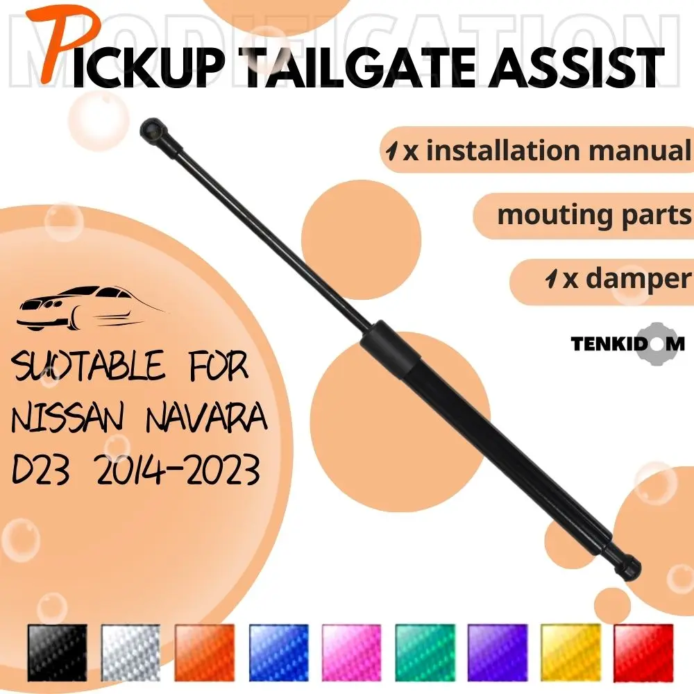 

1pc Left Pickup Tailgate Assists for Nissan Navara D23 2014-2023 Lift Supports Rear Gas Dampers Springs Kit No-Drill Bolt-on