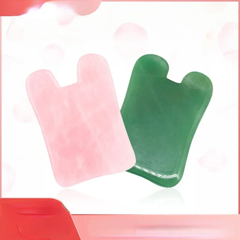 Natural Stone Crystal Healing Massager, Skin Detox, Facial Lift, Neck & Eye Health Care, Square Gua Sha Massage Tool Gift Box Se