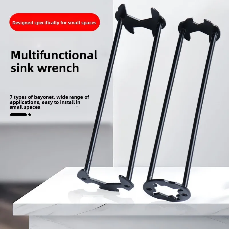 Multifunctional  Wrench, 7 Sizes Plumbers Wrench for Narrow Space, Under Sink Faucet Installer Tool for Bathroom Kitchen Repair