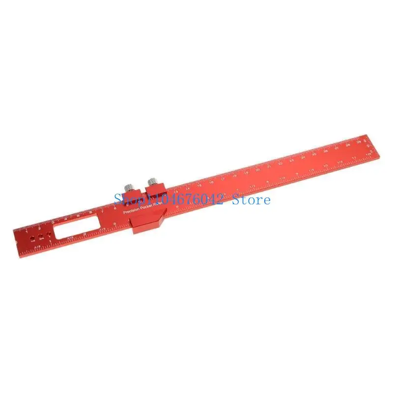 652F Pocket Ruler Woodworking T-Ruler Inch Scale Sliding Ruler for Marking