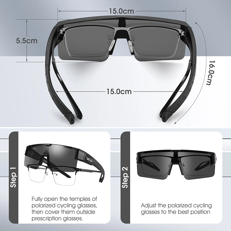 WEST BIKING พอดี Kacamata Miopia ฝาครอบแว่นตากันแดด Polarized UV400แว่นตาขับรถกลางแจ้ง Anti-Glare Photochromic Sun แว่นตา