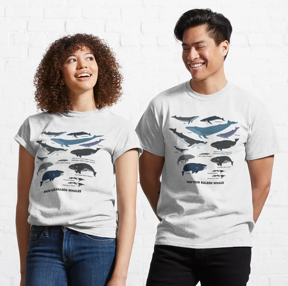 

Know Your Baleen Whales Novelty Whale Lover Gift T-Shirt New 100% Cotton Short Sleeve O-Neck Casual Mens T-shirt Streetwear