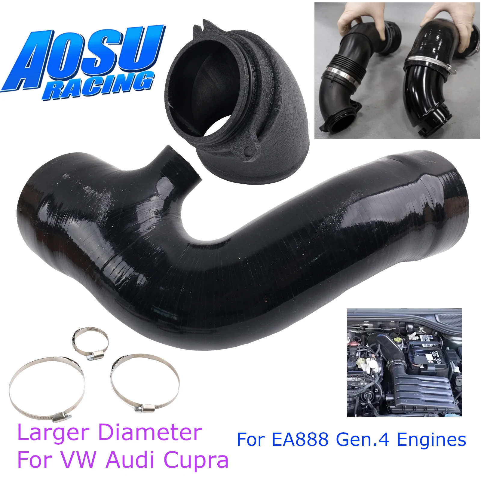 

Силиконовый впускной шланг, турбонаддува, локоть для VW Audi Cupra Volkswagen Golf 8 Arteon Tiguan для EVO EA888, детали воздухозаборников