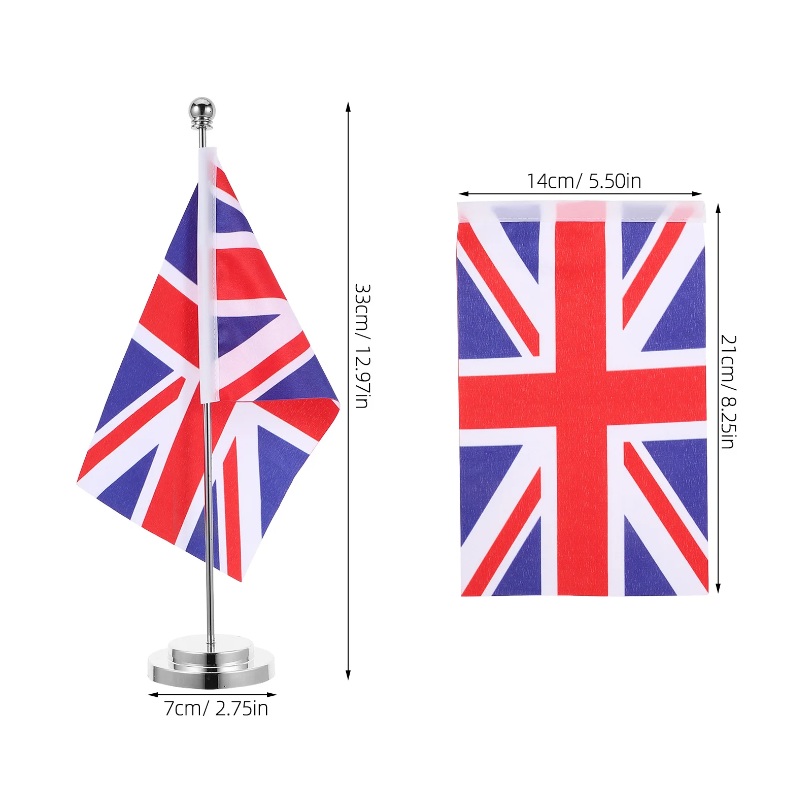 영국 미니 책상 깃발 영국 국기 테이블 깃발 견고한 은색 폴 스탠드 포함 사무실 가정 파티 장식 세계 깃발 배너