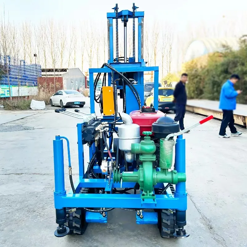 Diesel Water Well Drilling 150m Crawler Mobile Drill 25HP Diesel High-Quality Water Well Drilling Rig Factory Direct Sales