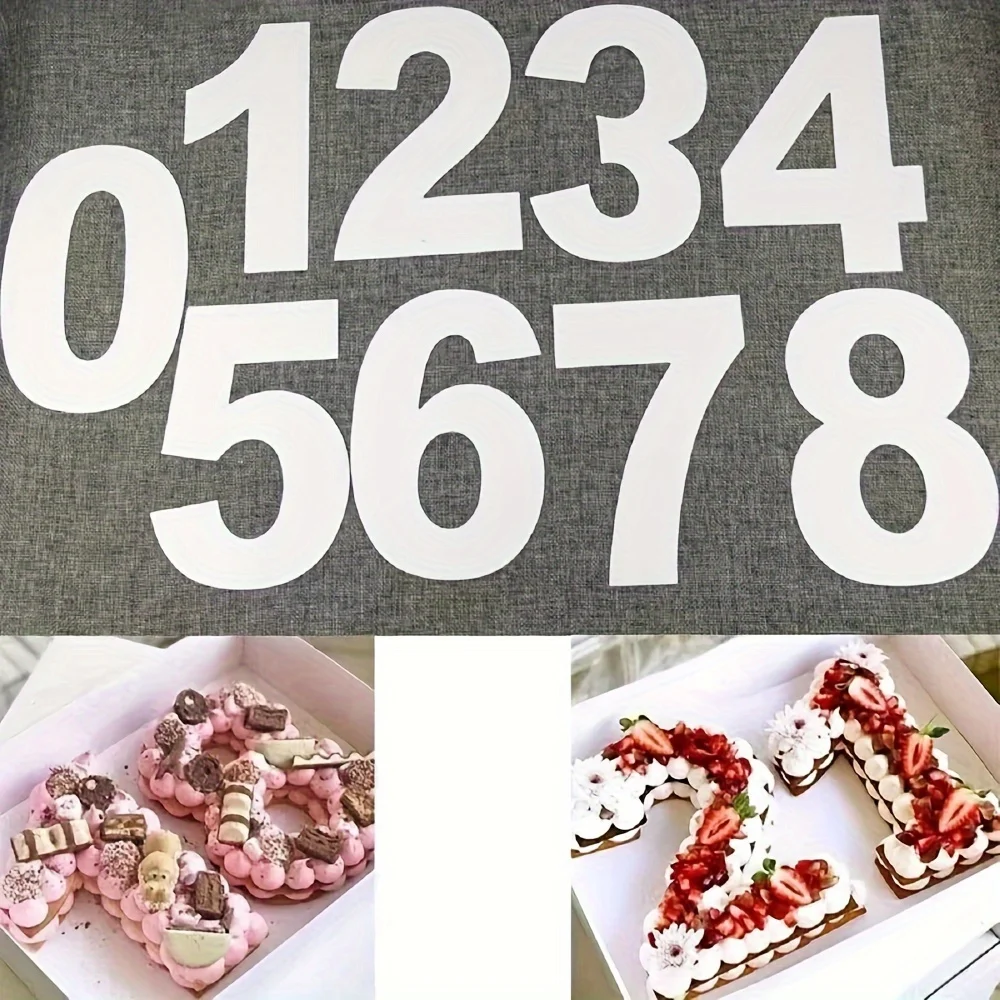 0-8 Number Stencil Cake Molds Chocolate Bakery Pastry Decorating Templates for Fruit Handmade DIY Cake Wedding Party Decoration