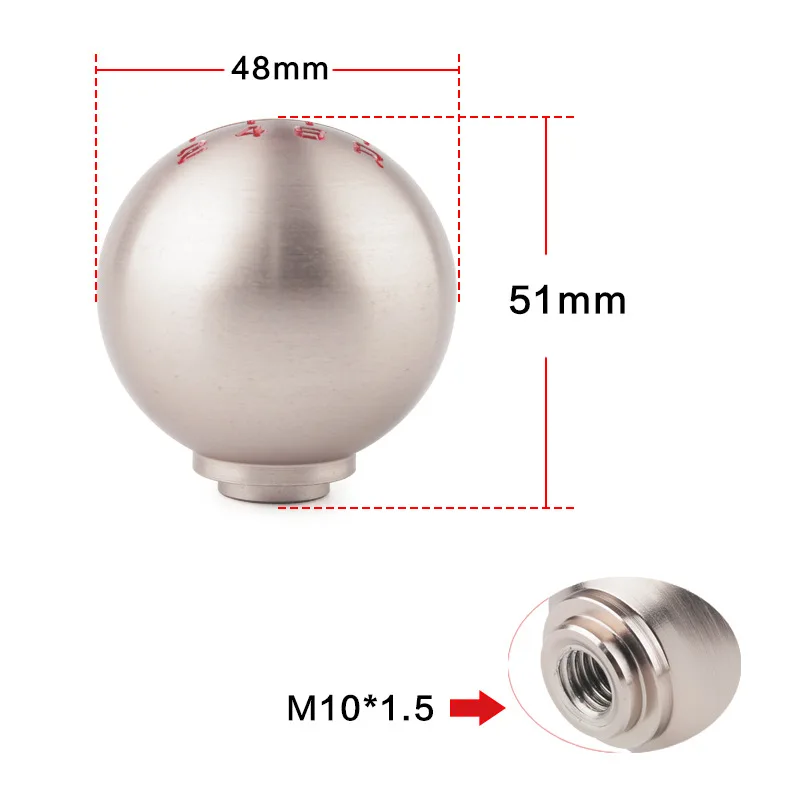 Universal M10x1.5 Manual Shift Knob Round Gear Stick Head for Honda Civic Performance Racing Style Car Modification Accessories