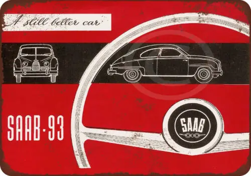 1956 Saab-93 Vintage Look reproduction metal sign 8 x 12