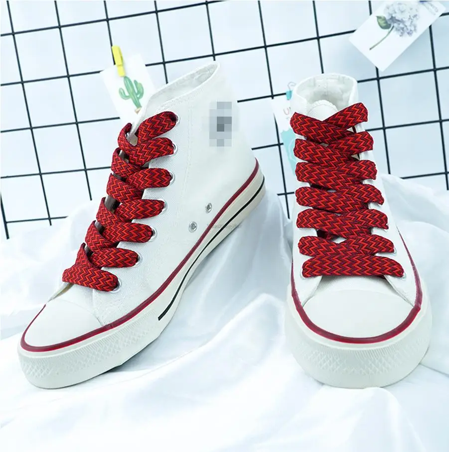 Flache Schnürsenkel für Sneaker, gewellte Schnürsenkel, luxuriöse Markenschnürsenkel, Breite 1,5 cm/2 cm/3 cm, trendige Schnürsenkel, Schnürsenkel für Schuhe. – Detail 8