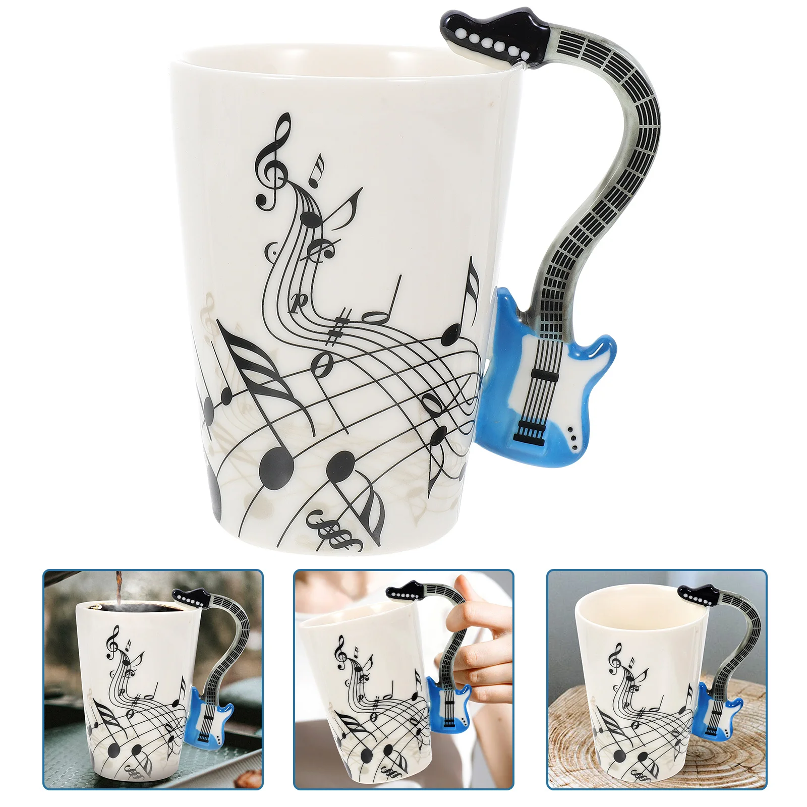 

Premium Ceramic Water Mug Exquisite Music-Themed Handle Comfortable Grip Smooth Finish High-Grade Drinkware Perfect for Milk