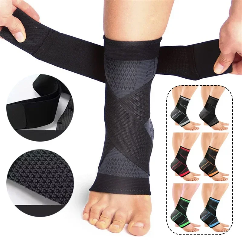 Compression Ankle Protector Gym Sport Anklet Support with Adjustable Strap Dumbbells Bodybuilding Ankle Braces Sports Safety