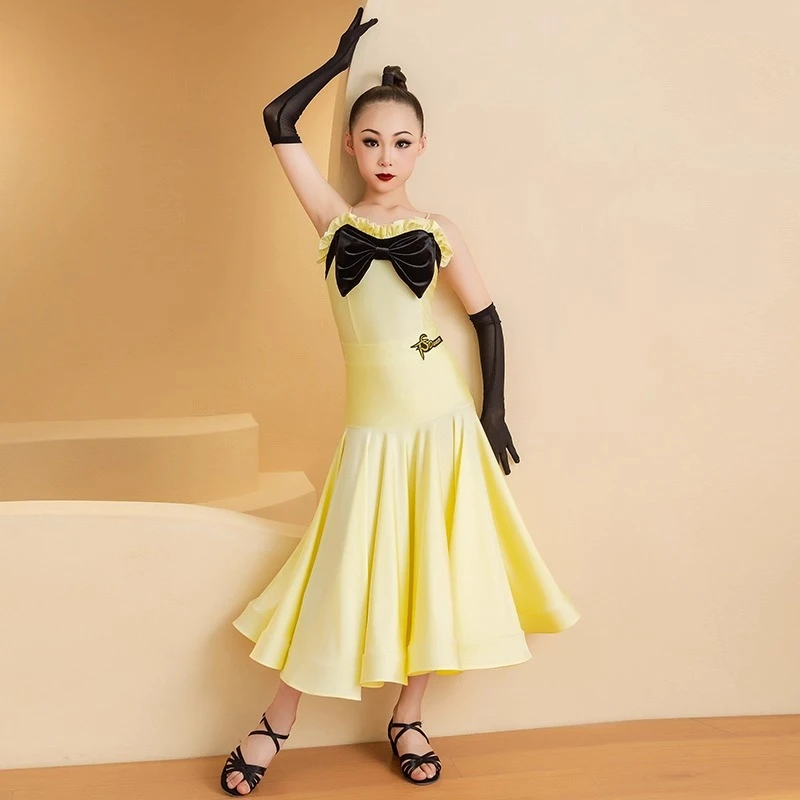 Robe de danse moderne pour femmes, nouvelle danse de salon, valse, danse latine, grande balançoire, deux pièces, costume d'entraînement, costume de performance
