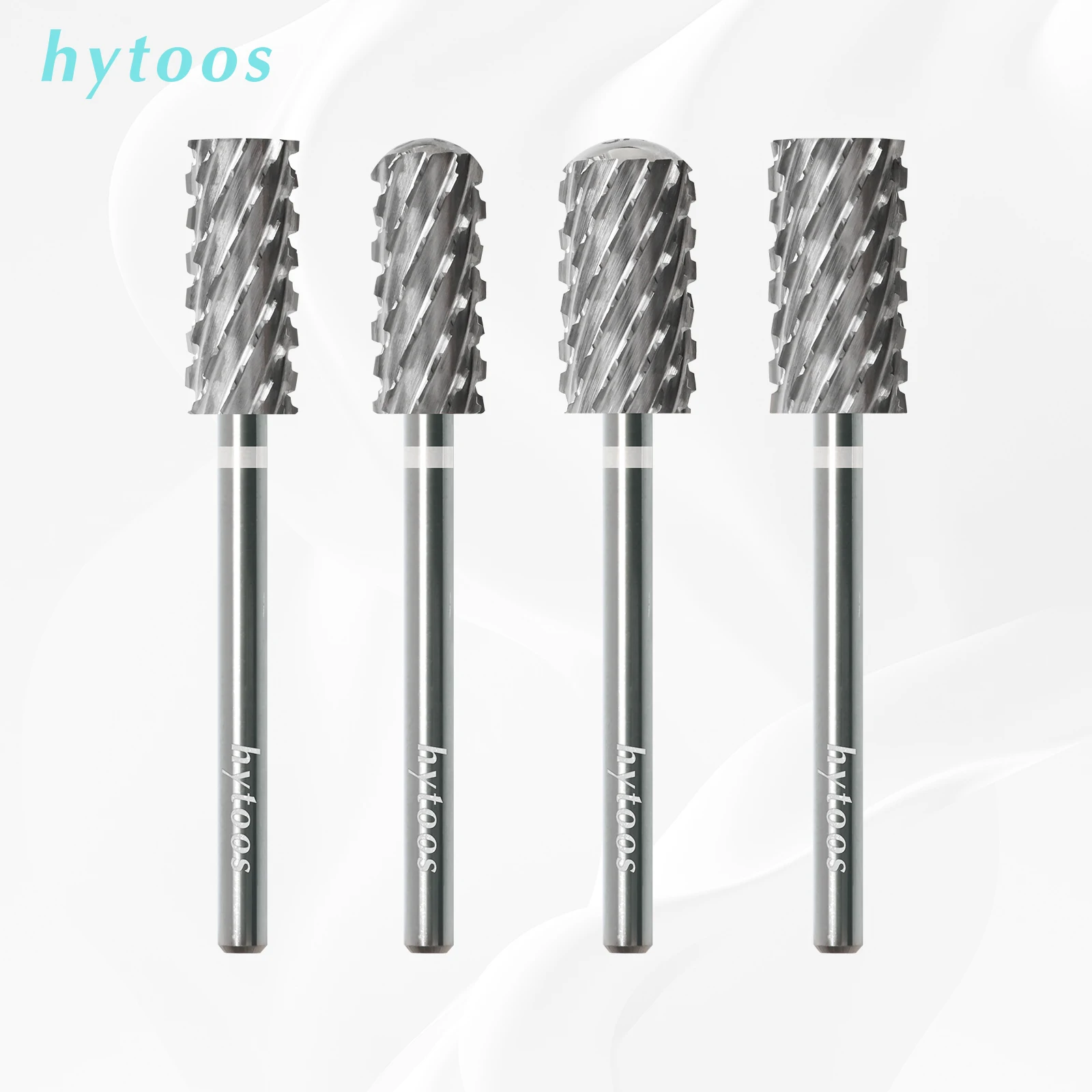 HYTOOS 5XC Pro Series Acrylic Nail Drill Bits 2 Way Safety 6.6mm Round Barrel Carbide Nail Bit Remove Hard Gel Drill Accessories