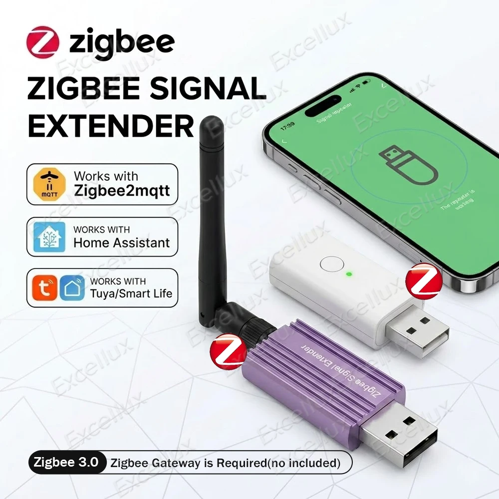 Extensor de alcance Zigbee, amplificador repetidor de sinal Zigbee USB com antena, estende o alcance da cobertura Zigbee para TUYA Home Assistant Z2MQTT