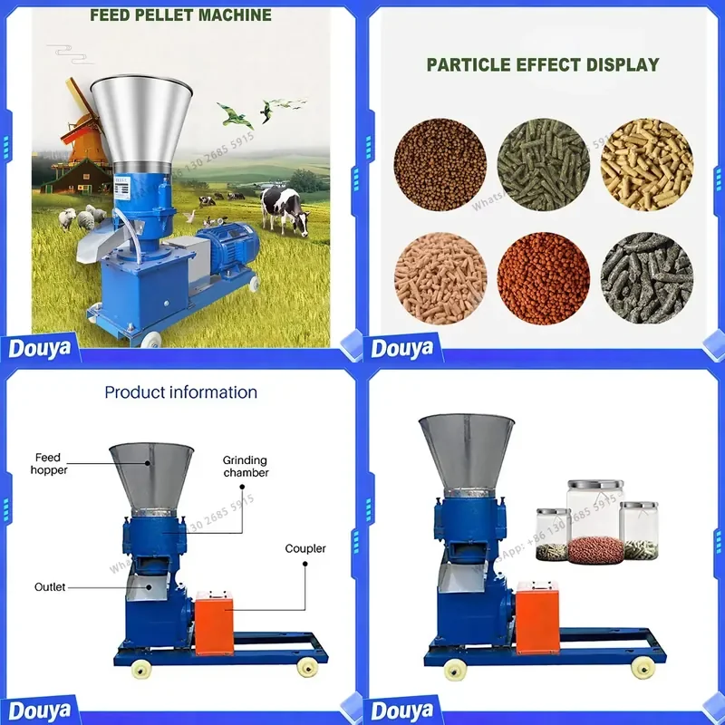 Pellet Mill Multi-function Feed Food Pellet Making Machine Animal Feed Granulator 4kw 220V/ 380V 90kg/h-150kg/h
