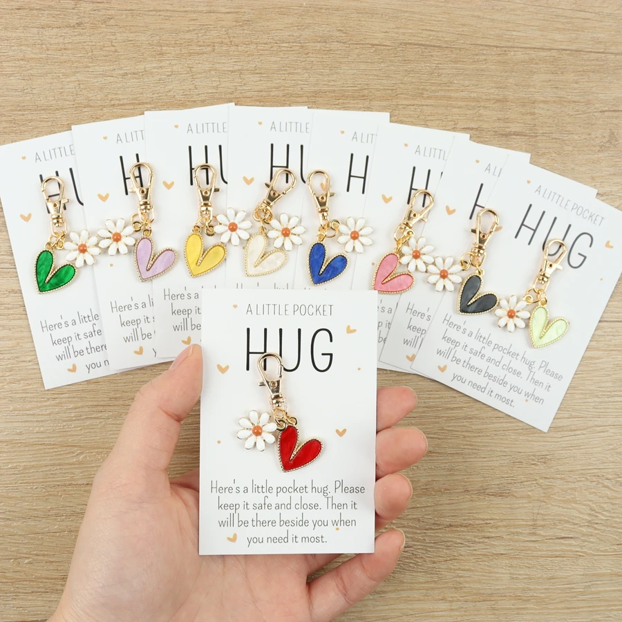 Ensemble de 9 porte-clés en forme de cœur, porte-clés en forme de fleur, coffret cadeau pour fête, cadeaux de fête, avec cartes de remerciement, cadeaux de remerciement idéaux pour les enseignants, la famille, les amis, les professeurs, les mentors, anniversaires, fêtes, mariages, accessoires de mode, cadeaux idéaux, petits cadeaux de mariage.