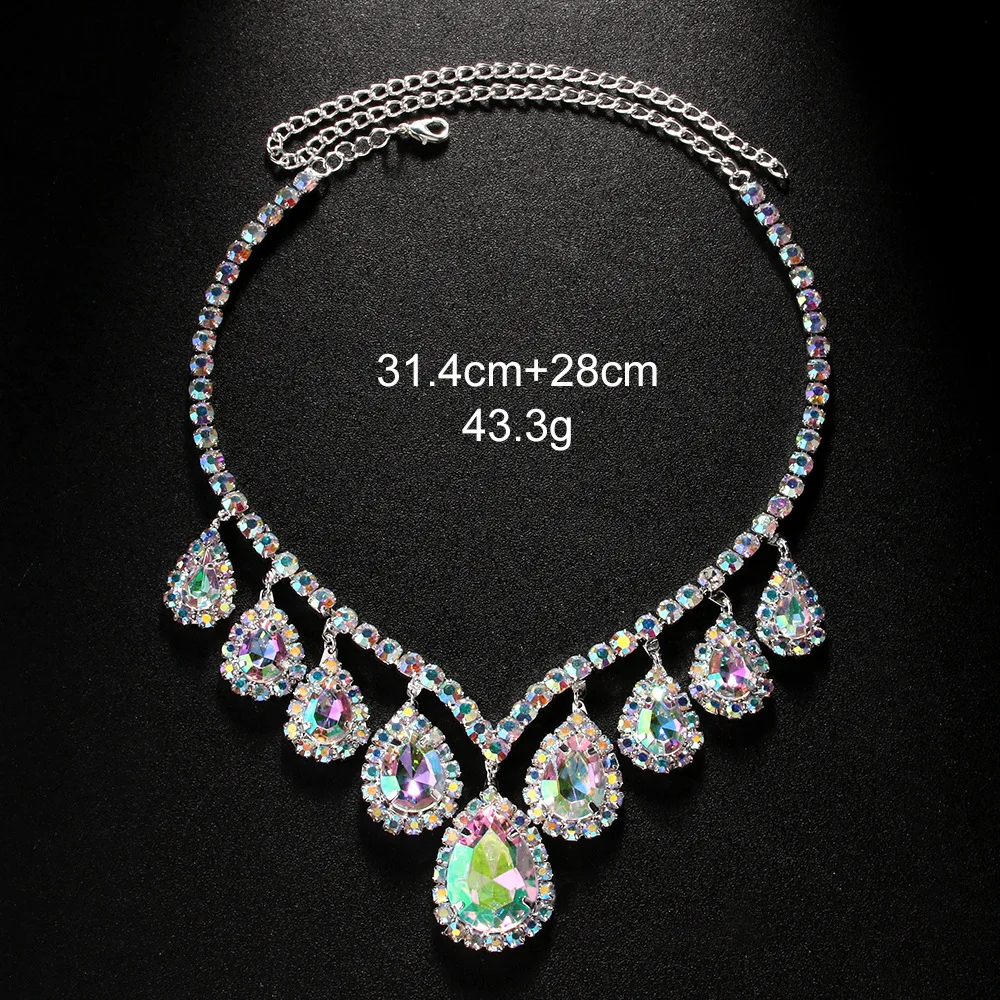 Stonefans Water Drop Necklace Luxury Wedding Y2k Bridal Queen Belly Dance Accessories Jewelry for Women 2024 Designer Elegant