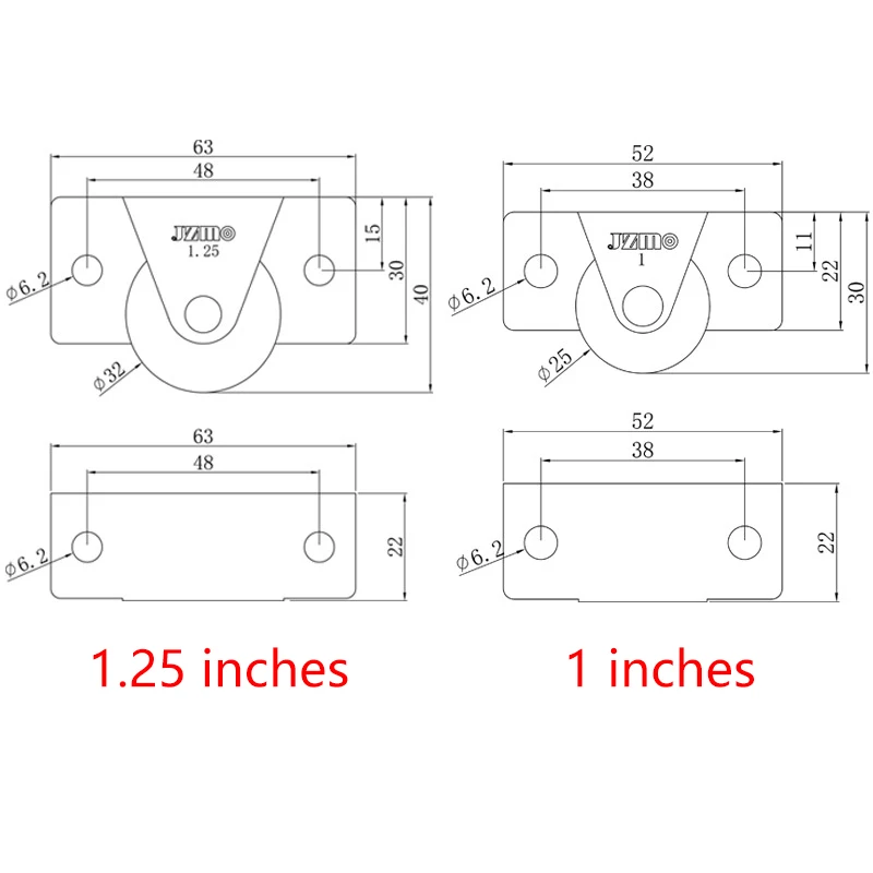 1/4Pcs Silent Rubber Casters, Drawer Wheels, For Furniture Kitchen Cabinet Table ,of Side Installation Low Profile Replace Wheel