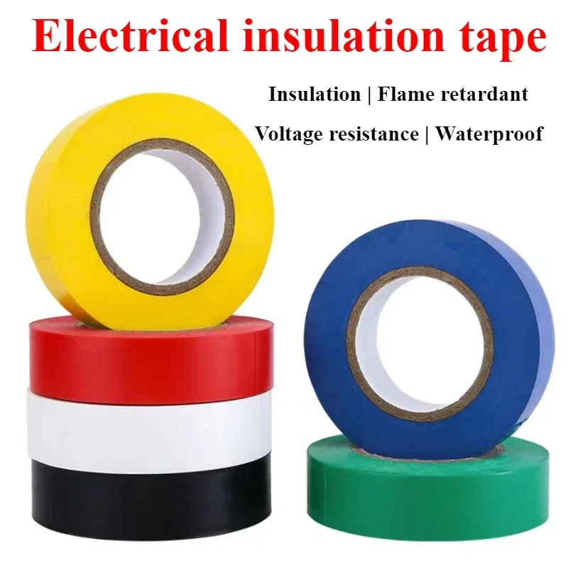 Color Electrical Tape PVC Wear-resistant Flame Retardant Lead-free Insulating Waterproof Eletrician White Black Red Blue Green