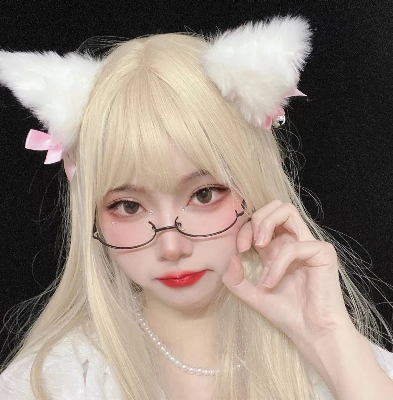 2024 Cat Wolf Fox Ears Shape Hairhoop Cosplay Costume Tail copricapo con Bell Decor Halloween Birthday Party Set for Kids