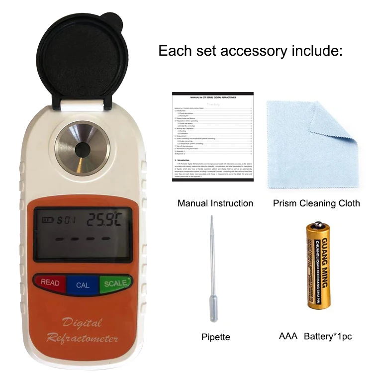 Honey Digital Auto Refractometer Calibration with 3 Scales,Range 0-92%Brix for Beekeeping,Honey production,Sweetness