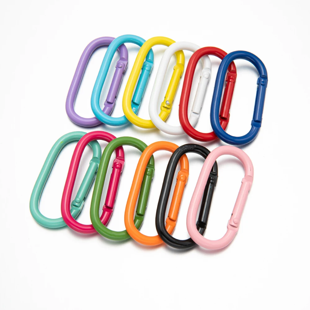 5pcs Oval Ring Spring Clasps Openable Carabiner Keychain Bag Clips Hook Buckles Connector For DIY Key Jewelry Making Accessories