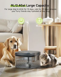 VOFORD 2.4Gal/304oz 9L Pet Water Fountain with Ultra-Quiet Pump for Multiple Cats or Dogs Automatic Cat Drinking Dispenser