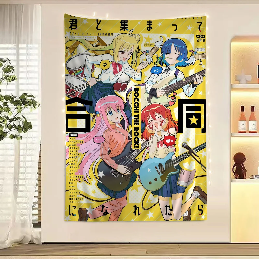 Anime Singer B-Bocchi The Rock! Cartoon Tapestry Art Science Fiction Room Home Decor Art Home Decor