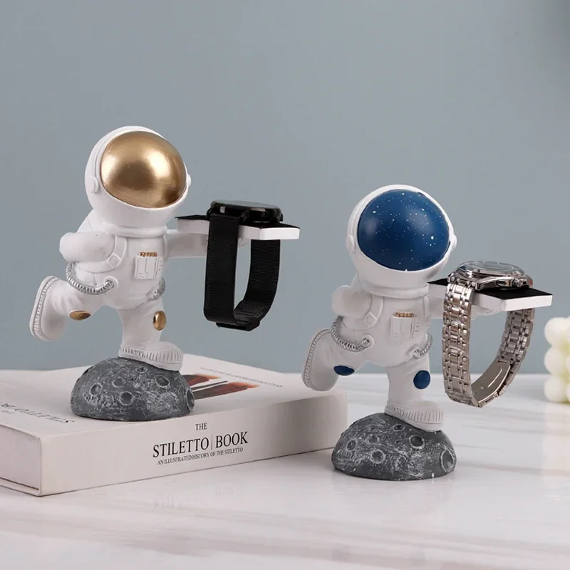 Soporte de reloj con astronauta creativo, soporte de Apple Watch, base espaciadora, soporte de exhibición de relojes de escritorio, organizador de accesorios