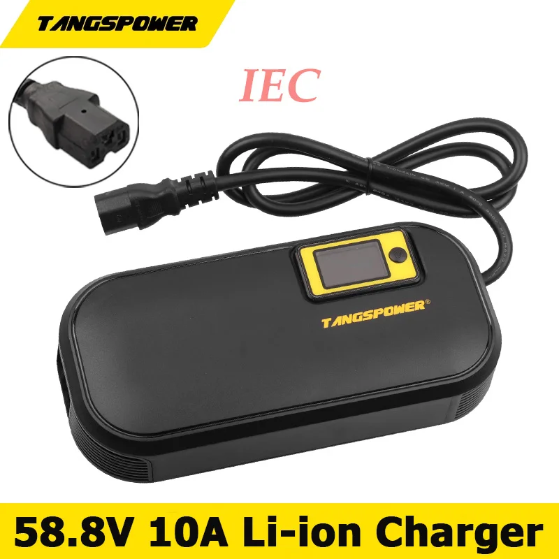 

58.8V 10A Lithium Battery Smart Charger For 14Series 51V Li-ion Rapid Charger With LCD Dispay With Fan Strong Heat Dissipation