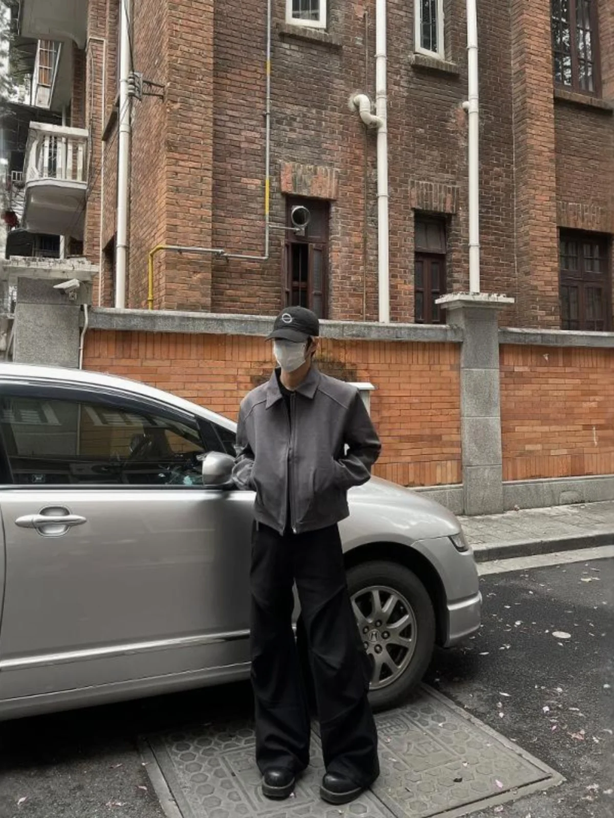 

Cleanfit ort Men's Jaet Spring Autumn Bla American Sle oulder Pad Outerwear High-End Feelings Youth Faion