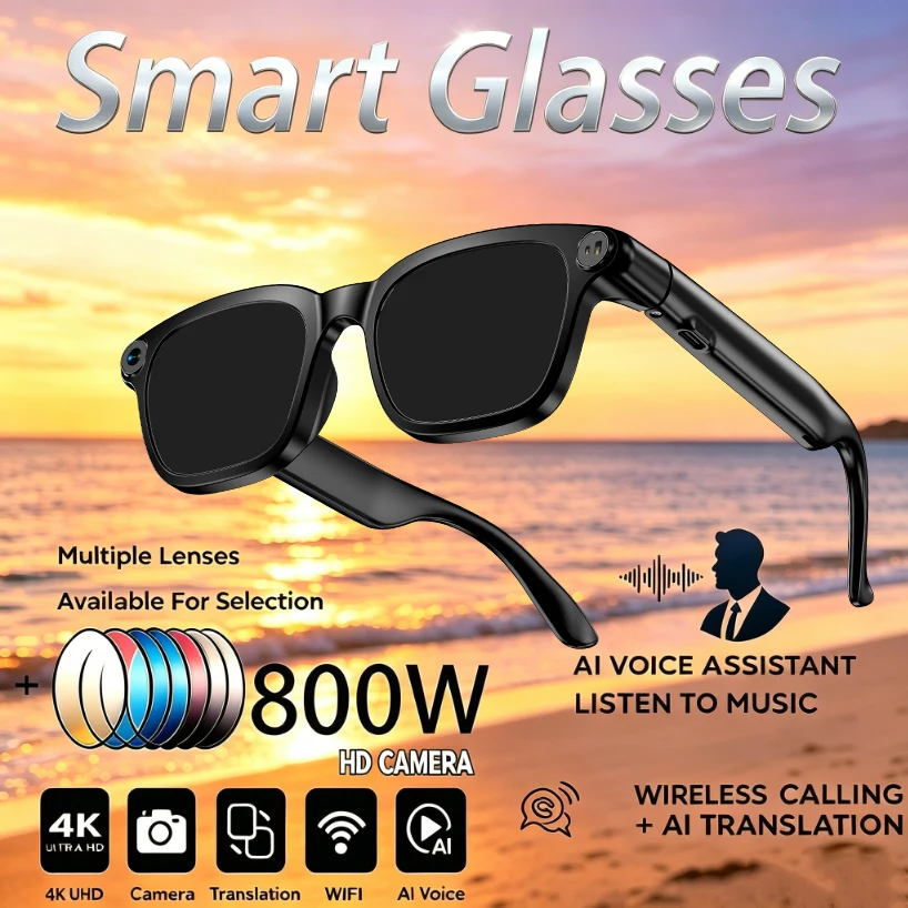 Audio Music To Video Ai Free - Neue KI-Smart-Brille mit 800W HD-Kamera, Videoaufnahme,