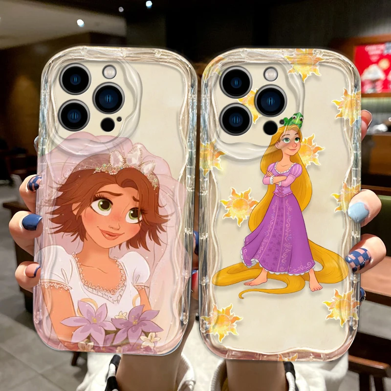 Disney Princess Tangled Cover For Apple iPhone 15 14 13 12 11 Pro X XR XS Max Plus 8 7 Plus SE Wave Oil Phone Case