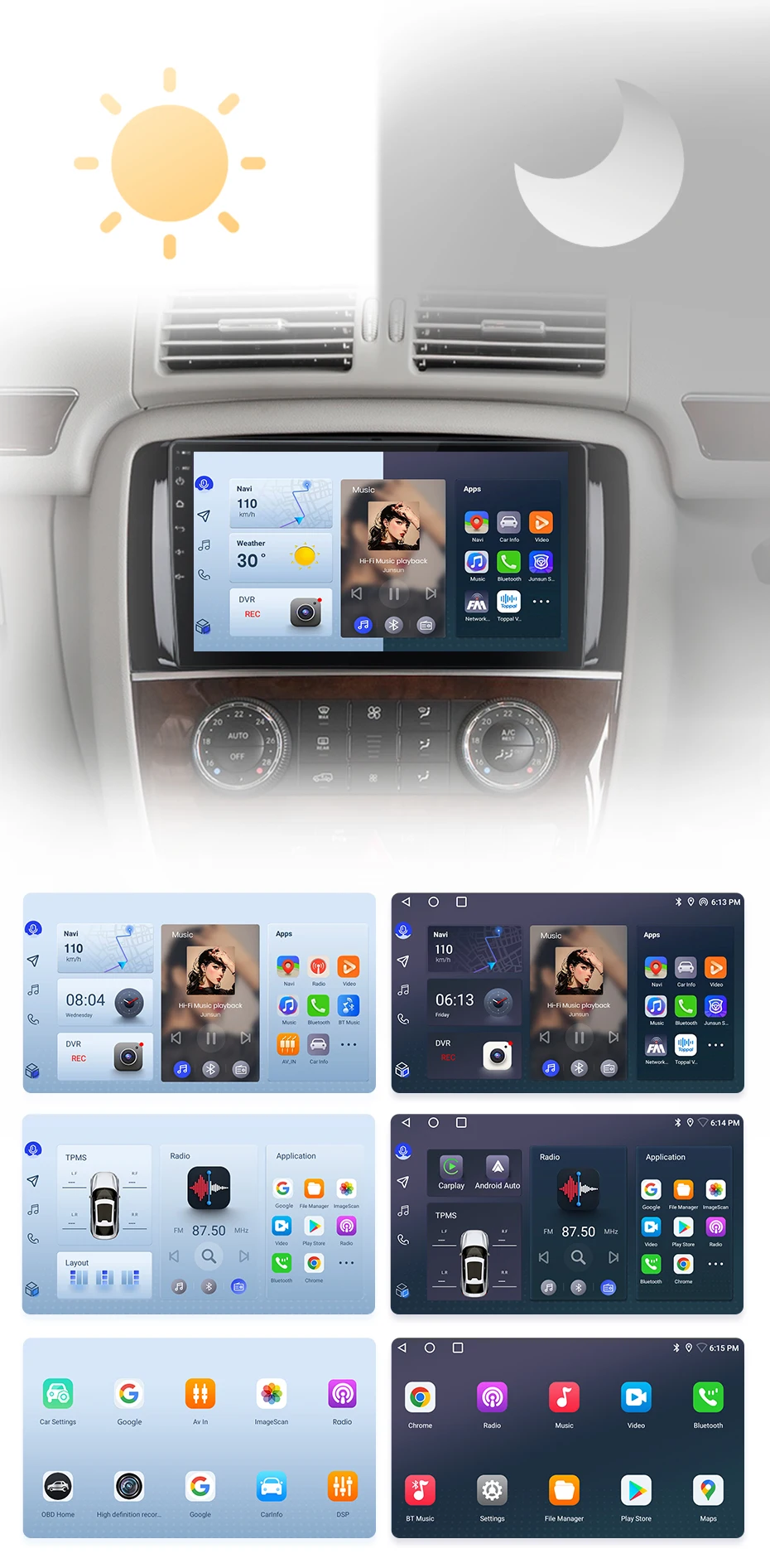 Junsun Carplay Android Auto Autoradio für Mercedes Benz R251 R300 R280 R320 2012-2015 GPS intelligente Systeme Multimedia – Detail 9